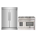 Forno 2-Piece Appliance Package -48-Inch Galiano Dual Fuel Range & 60-Inch Refrigerator in Stainless Steel