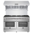 Forno 2-Piece Appliance Package - 60-Inch Dual Fuel Range and Wall Mount Range Hood in Stainless Steel