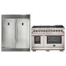 Forno 2-Piece Appliance Package - 48-Inch Dual Fuel Range  & 60-Inch Pro-Style Refrigerator in Stainless Steel (FBDL-005-02CAUS)