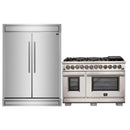 Forno 2-Piece Appliance Package - 48-Inch Dual Fuel Range  & 60-Inch Pro-Style Refrigerator in Stainless Steel