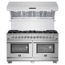 Forno 2-Piece Appliance Package - 60-Inch Dual Fuel Range and Wall Mount Range Hood in Stainless Steel