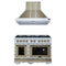 Forno 2-Piece Appliance Package - 48-Inch Dual Fuel Range & Wall Mount Range Hood in White with Antique Brass Handle