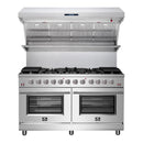 Forno 2-Piece Appliance Package - 60-Inch Gas Range and Wall Mount Range Hood in Stainless Steel