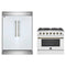 Forno 2-Piece Appliance Package - 36-Inch Gas Range & 60-Inch Refrigerator in White with Antique Brass Handle