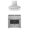 Forno 2-Piece Appliance Package - 36-Inch Gas Range & Wall Mount Hood in Stainless Steel