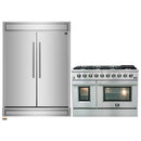 Forno 2-Piece Appliance Package -48-Inch Galiano Gas Range & 60-Inch Refrigerator in Stainless Steel
