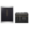 Forno 2-Piece Appliance Package - 48-Inch Gas Range & 60-Inch Refrigerator in Black with Antique Brass Handle