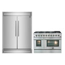 Forno 2-Piece Appliance Package -48-Inch GalianoGas Range & 60-Inch Refrigerator in Stainless Steel
