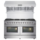 Forno 2-Piece Appliance Package - 60-Inch Gas Range and Wall Mount Range Hood in Stainless Steel