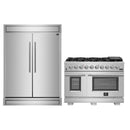 Forno 2-Piece Appliance Package -48-Inch Capriasca Gas Range & 60-Inch Refrigerator in Stainless Steel