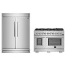 Forno 2-Piece Appliance Package -48-Inch Capriasca Gas Range & 60-Inch Refrigerator in Stainless Steel