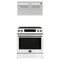 Forno Espresso 2-Piece Appliance Package - 30-Inch Induction Range and Under Cabinet Range Hood in White with Antique Antique Brass Trim