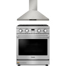 Thor Kitchen A-Series 2-Piece Appliance Package - 30-Inch Propane Gas Range and Wall Mount Range Hood in Stainless Steel