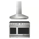 Thor Kitchen A-Series 2-Piece Appliance Package - 48-Inch Gas Range and Pro-Style Wall Mount Range Hood in Stainless Steel