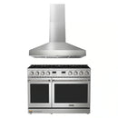 Thor Kitchen A-Series 2-Piece Appliance Package - 48-Inch Propane Gas Range and Pro-Style Wall Mount Range Hood in Stainless Steel