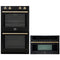 Forno 2-Piece Appliance Package - 30-Inch Vomero Double Wall Oven & 30-Inch Microwave Oven in Black with Antique Brass Handle