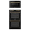 Forno 2-Piece Appliance Package - 30-Inch Vomero Double Wall Oven & 30-Inch Microwave Drawer in Black with Antique Brass Handle