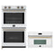 Forno 2-Piece Appliance Package - 30-Inch Vomero Double Wall Oven & 30-Inch Microwave Oven in White with Antique Brass Handle