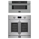 Forno 2-Piece Appliance Package - 30-Inch Asti French Door Electric Wall Oven & 30-Inch Microwave Drawer in Stainless Steel