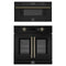 Forno 2-Piece Appliance Package - 30-Inch Asti French Door Electric Wall Oven & 30-Inch Microwave Drawer in Black with Antique Brass Handle