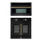 Forno 2-Piece Appliance Package - 30-Inch Asti French Door Electric Wall Oven & 30-Inch Microwave Oven in Black with Antique Brass Handle