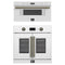 Forno 2-Piece Appliance Package - 30-Inch Asti French Door Electric Wall Oven & 30-Inch Microwave Drawer in White with Antique Brass Handle