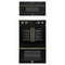 Forno 2-Piece Appliance Package - 30-Inch Asti French Door Double Electric Wall Oven & 30-Inch Microwave Drawer in Black with Antique Brass Handle