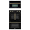 Forno 2-Piece Appliance Package - 30-Inch Asti French Door Double Electric Wall Oven & 30-Inch Microwave Oven in Black with Antique Brass Handle