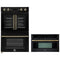 Forno 2-Piece Appliance Package - 30-Inch Asti French Door Double Electric Wall Oven & 30-Inch Microwave Oven in Black with Antique Brass Handle
