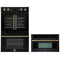 Forno 2-Piece Appliance Package - 30-Inch Asti French Door Double Electric Wall Oven & 30-Inch Microwave Oven in Black with Antique Brass Handle