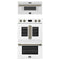 Forno 2-Piece Appliance Package - 30-Inch Asti French Door Double Electric Wall Oven & 30-Inch Microwave Drawer in White with Antique Brass Handle