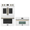 Forno 2-Piece Appliance Package - 30-Inch Asti French Door Double Electric Wall Oven & 30-Inch Microwave Oven in White with Antique Brass Handle