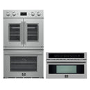 Forno 2-Piece Appliance Package - 30-Inch Asti French Door Double Electric Wall Oven & 30-Inch Microwave Oven in Stainless Steel