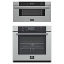 Forno 2-Piece Appliance Package - 30-Inch Villarosa Convention Electric Wall Oven & 30-Inch Microwave Drawer in Stainless Steel