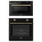 Forno 2-Piece Appliance Package - 30-Inch Vomero Wall Oven & 30-Inch Microwave Drawer in Black with Antique Brass Handle