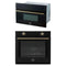 Forno 2-Piece Appliance Package - 30-Inch Vomero Wall Oven & 30-Inch Microwave Oven in Black with Antique Brass Trim
