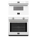 Forno 2-Piece Appliance Package - 30-Inch Vomero Wall Oven & 30-Inch Microwave Drawer in White with Stainless Steel Handle
