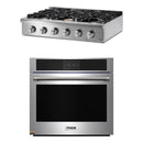 Thor Kitchen 2-Piece Pro Appliance Package - 36" Rangetop & Wall Oven in Stainless Steel