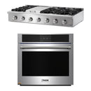 Thor Kitchen 2-Piece Pro Appliance Package - 48-Inch Cooktop with Liquid Propane Kit & Wall Oven in Stainless Steel