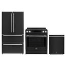 Forno Espresso 3-Piece Appliance Package - 30-Inch Donatello Induction Range, Refrigerator and Dishwasher in Black with Stainless Steel Trim