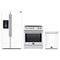Forno 3-Piece Appliance Package - 30-Inch Leonardo Espresso Induction Range, Refrigerator with Water Dispenser, and Dishwasher in White with Stainless Steel Trim