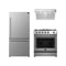 Forno 3-Piece Appliance Package - 30-Inch Gas Range, Under Cabinet Range Hood, & Refrigerator in Stainless Steel