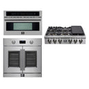 Forno 3-Piece Appliance Package - 36-Inch Spezia Gas Rangetop, 30-Inch Wall Oven in Stainless Steel, & 30-Inch Compact Oven in Stainless Steel