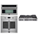 Forno 3-Piece Appliance Package - 48-Inch Spezia Gas Range, 30-Inch Wall Oven in Stainless Steel, & 30-Inch Compact Oven in Stainless Steel
