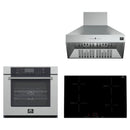 Forno 3-Piece Appliance Package - 30-Inch Parco Induction Cooktop, Villarosa Electric Wall Oven & Wall Mount Range Hood in Stainless Steel