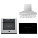 Forno 3-Piece Appliance Package - 36-Inch Parco Induction Cooktop, Villarosa Electric Wall Oven & Wall Mount Range Hood in Stainless Steel