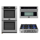 Forno 3-Piece Appliance Package - 36-Inch Lseo Gas Rangetop, 30-Inch Double Wall Oven in Stainless Steel, & 30-Inch Compact Oven