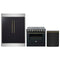 Forno 3-Piece Appliance Package - 36-Inch Electric Range, Wall Mount Range Hood, and 60-Inch Refrigerator in Black with Antique Brass Handle