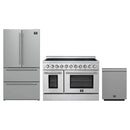 Forno 3-Piece Appliance Package - 48-Inch Electric Range, 36-Inch Refrigerator and Dishwasher in Stainless Steel