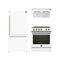 Forno 3-Piece Appliance Package - 30-Inch Espresso Electric Range, Under Cabinet Range Hood, & 31-Inch Refrigerator in White with Antique Brass Handle